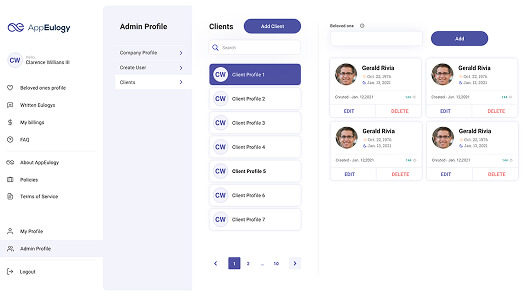 imagem CMS app eulogy