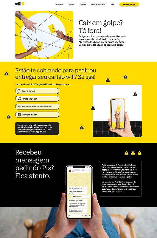 imagem pagina golpe will bank