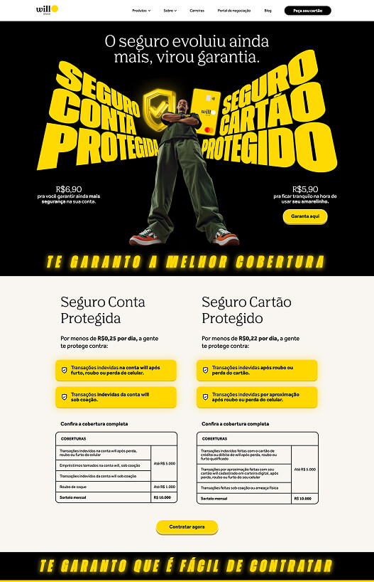 imagem pagina seguro will bank