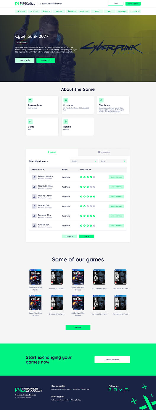 imagem pagina the gamer exchange